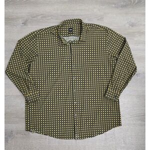 BOSS Hugo Boss Men's Slim Fit 4XL Green Black Geometric Long Sleeve Modern Shirt